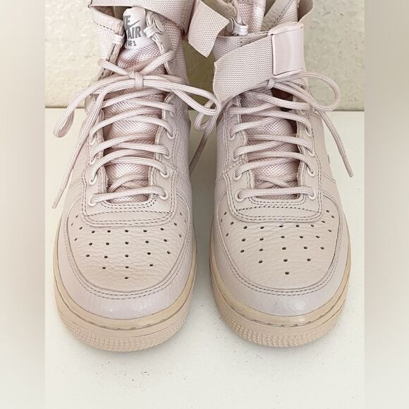Nike Air Force AF1 pale pink hightop military sneaker shoes size 4.5Y - Picture 8 of 17